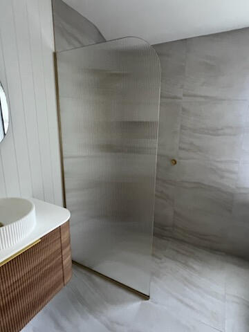 fluted glass shower
