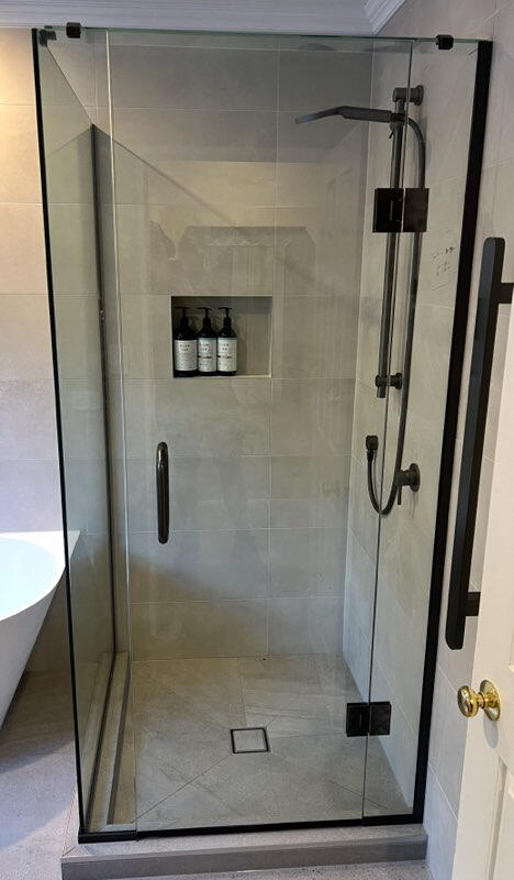 partial glass shower
