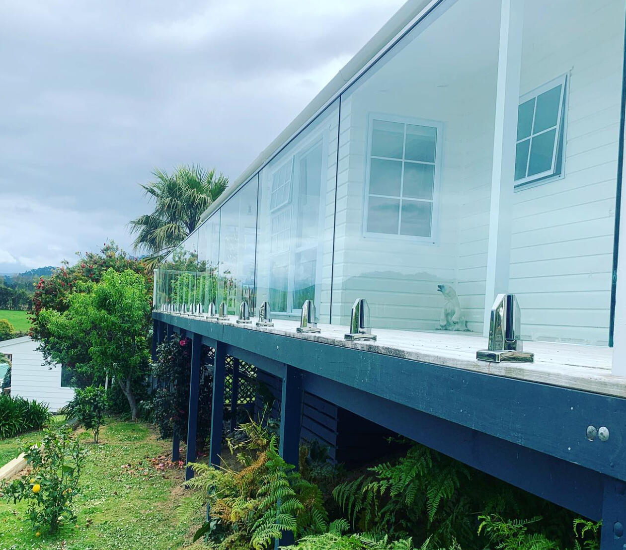 Outdoor glass balustrade