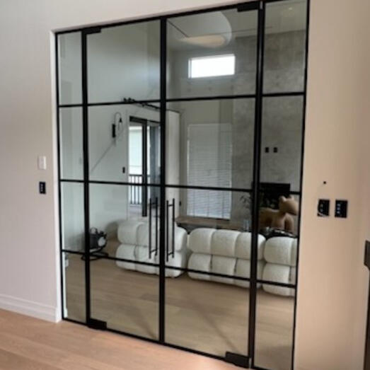 custom glass double doors