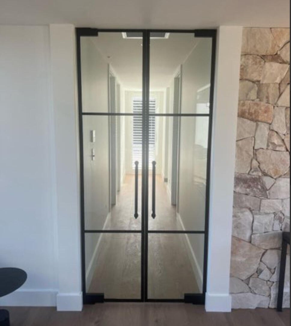 glass hallway doors